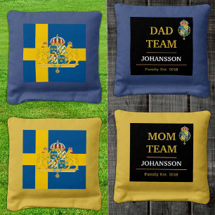 Sweden & Swedish Flag personalized / Family Cornhole Bags