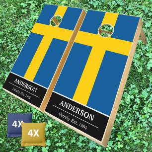 Sweden & Swedish Flag personalized / Family fun Cornhole Set
