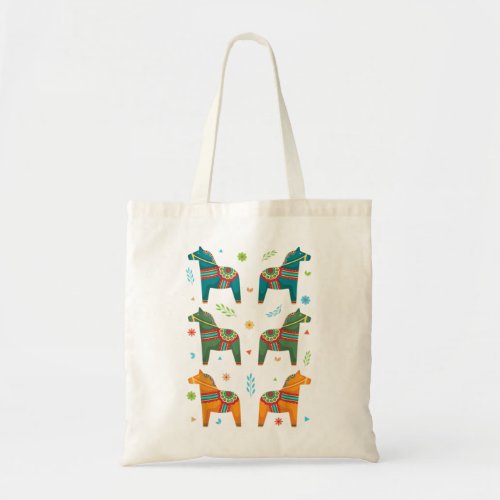 Sweden Swedish Flag Swede Scandinavian Dala Horse  Tote Bag