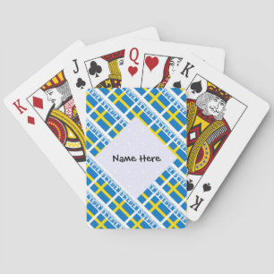 Sweden Swedish Flag Tiled Personalized Name Poker Cards