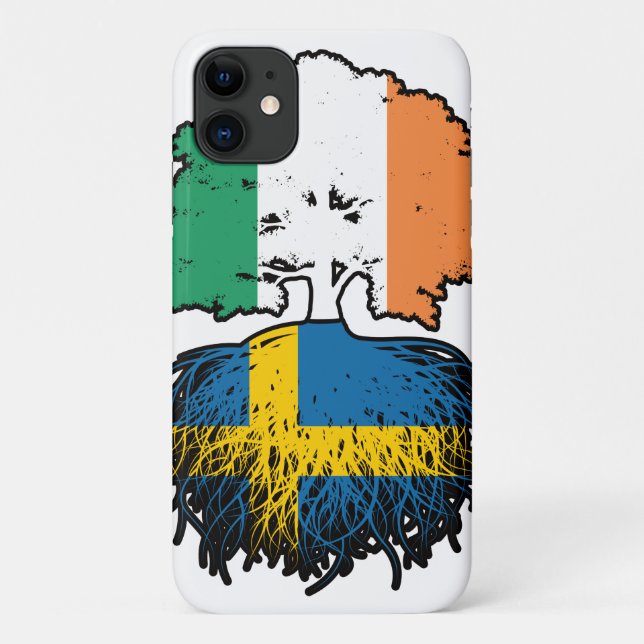 Sweden Swedish Irish Ireland Tree Roots Flag Case-Mate iPhone Case (Back)