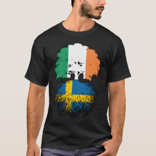 Sweden Swedish Irish Ireland Tree Roots Flag T-Shirt