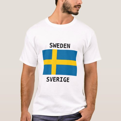 Sweden T_shirt with name in English and Swedish