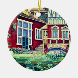 Sweden, Traditional Landscape Ceramic Ornament