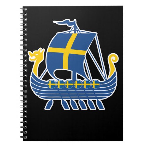 Sweden Viking Ship Gift Valhalla Swedish Viking Notebook