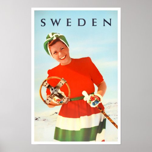 Sweden vintage travel Poster