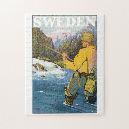 Sweden Vintage Travel Poster Jigsaw Puzzle