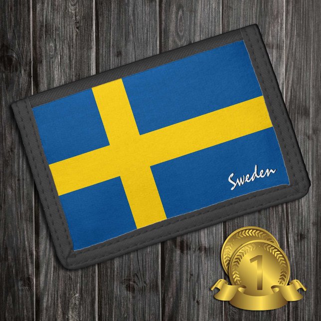 Sweden wallet, Swedish Flag patriot /sports Trifold Wallet (Creator Uploaded)