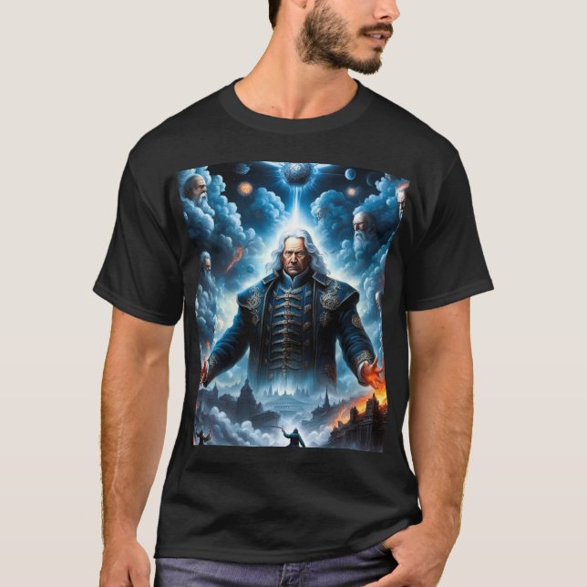Swedenborg Heaven and Hell black AI Generated Art T-Shirt (Front)