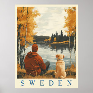 Sweden's Beauty Vintage Travel Poster