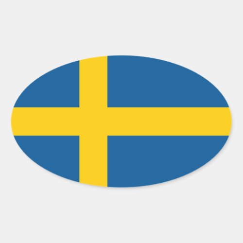Swedens Flag Oval Sticker