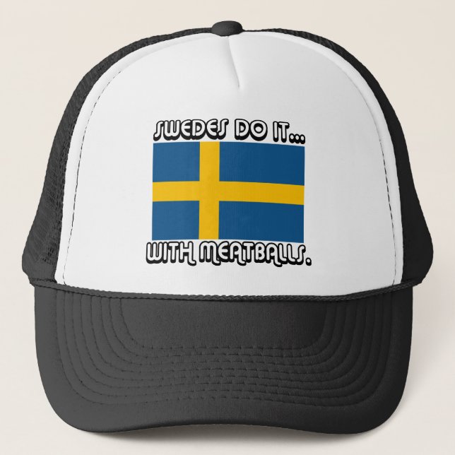 Swedes Do It... With Meatballs Trucker Hat (Front)