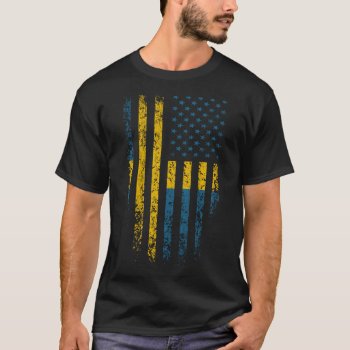 Swedish American Flag Grunge T-shirt by nasakom at Zazzle