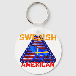 Swedish-American Moose Keychain