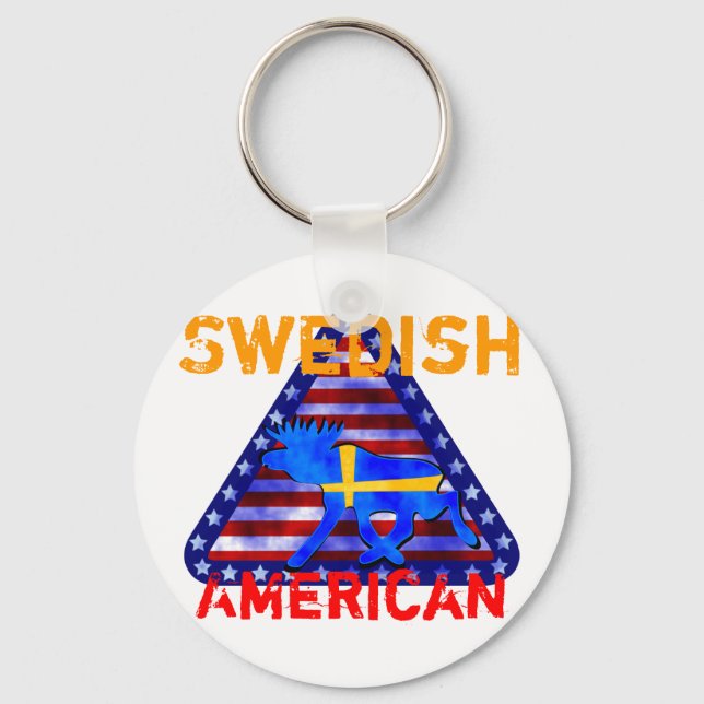 Swedish-American Moose Keychain (Front)