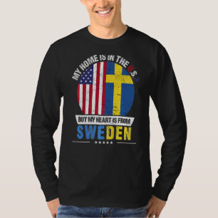 Swedish American Patriot Heart Is From Sweden Grow T-Shirt