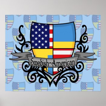 Swedish-american Shield Flag Poster by representshop at Zazzle