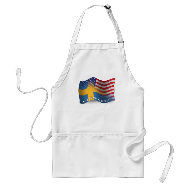 Swedish-American Waving Flag Adult Apron (Front)