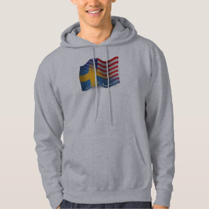 Swedish-American Waving Flag Hoodie
