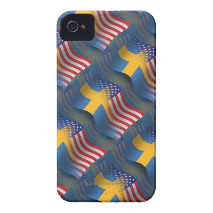 Swedish American Waving Flag iPhone 4 Cover