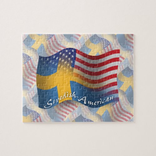 Swedish_American Waving Flag Jigsaw Puzzle