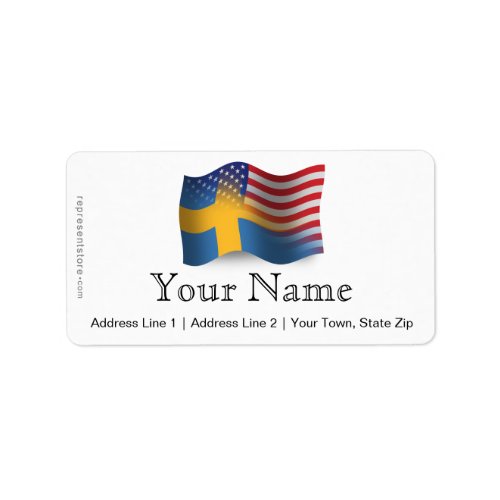Swedish_American Waving Flag Label