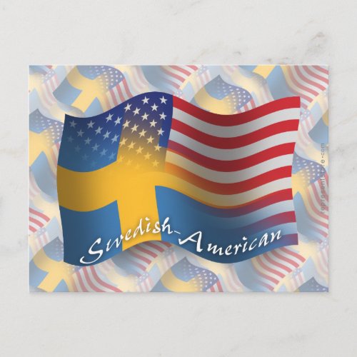 Swedish_American Waving Flag Postcard