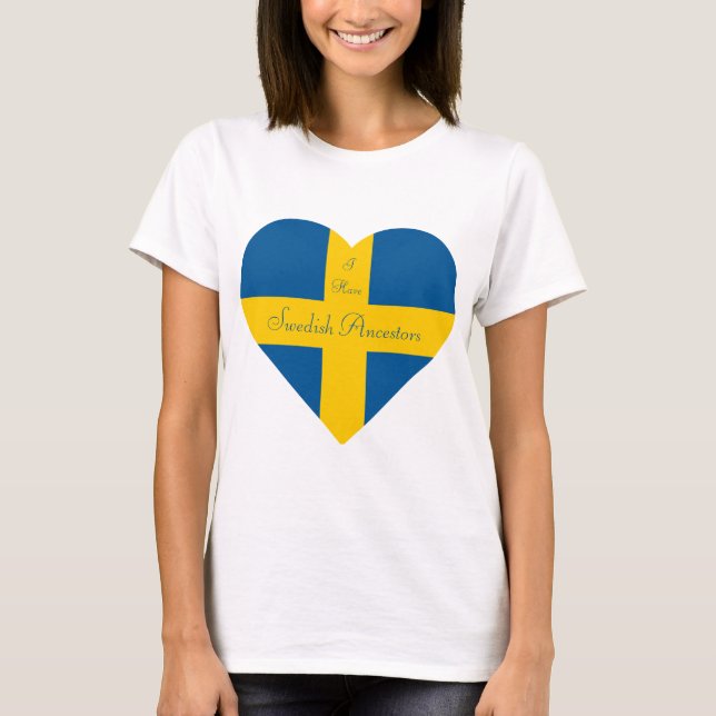 Swedish Ancestors Heart T-Shirt (Front)