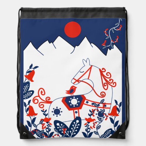 Swedish And Finish Folk Art Gifts Drawstring Bag