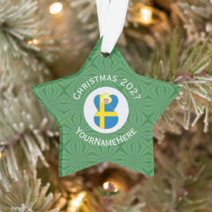 Swedish Angel Christmas Flag Personalized Ornament