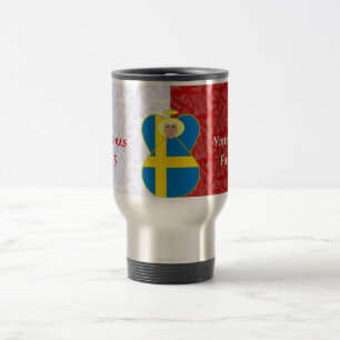 Swedish Angel Flag on Red and White Personalized Travel Mug