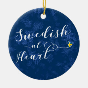 Swedish At Heart Holiday Decoration, Sweden Ceramic Ornament