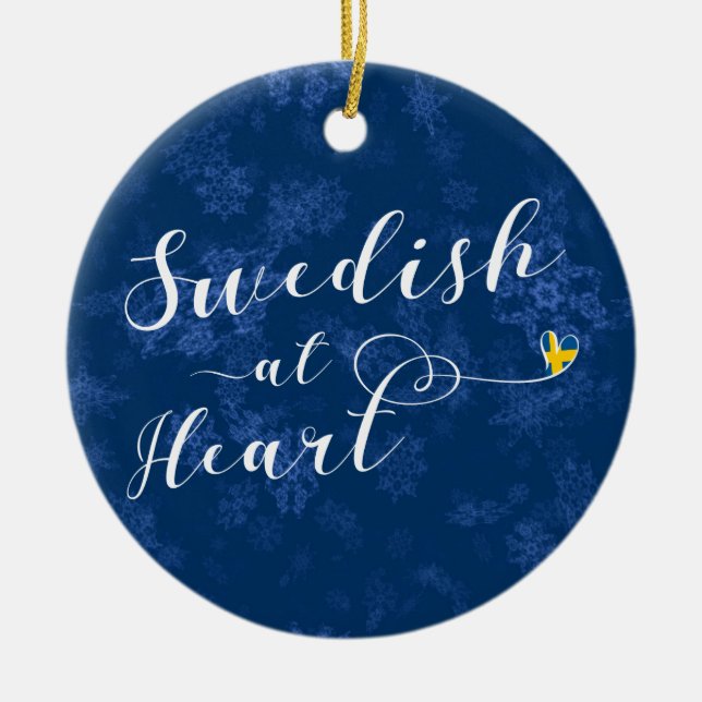 Swedish At Heart Holiday Decoration, Sweden Ceramic Ornament (Front)