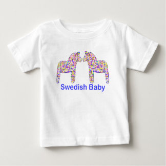Swedish Baby Confetti Dala Horse Baby T-Shirt