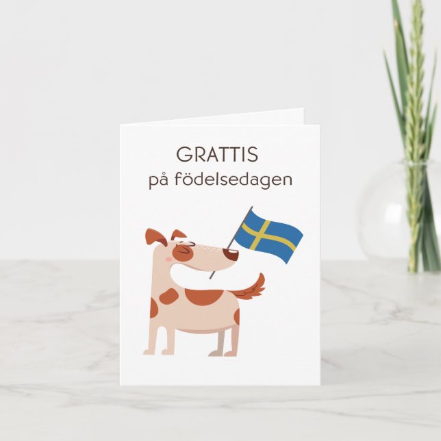 Swedish Birthday Card – Grattis på födelsedagen (Front)