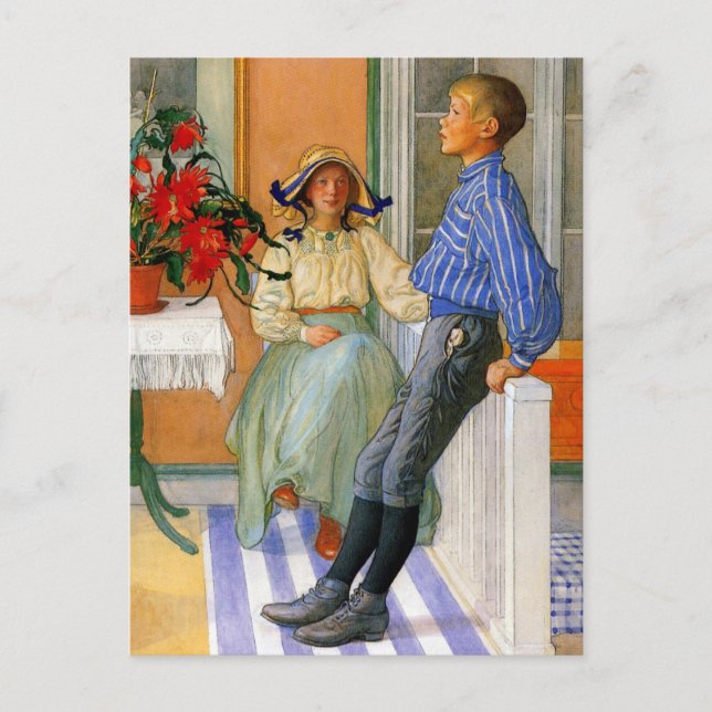 Swedish Brother and Sister 1911 Postcard (Front)