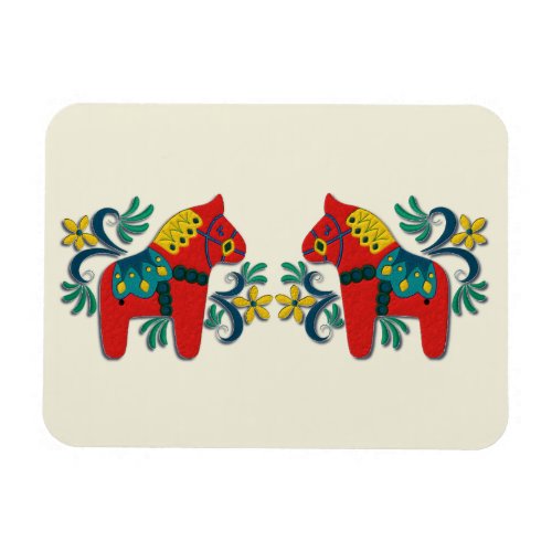 Swedish Christmas Dala Horse Scandinavian Twins Magnet