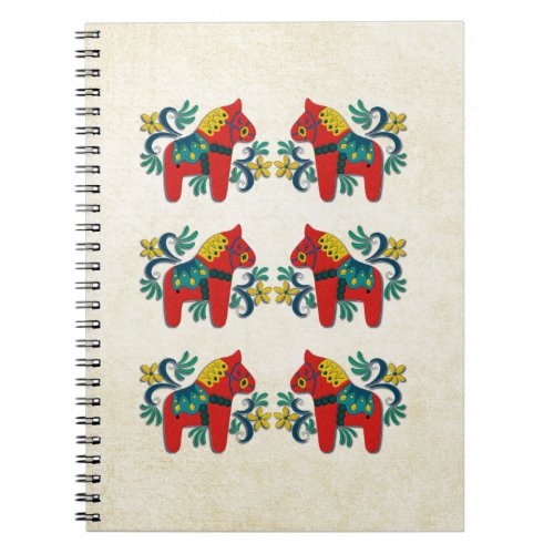 Swedish Christmas Dala Horse Scandinavian Twins Notebook