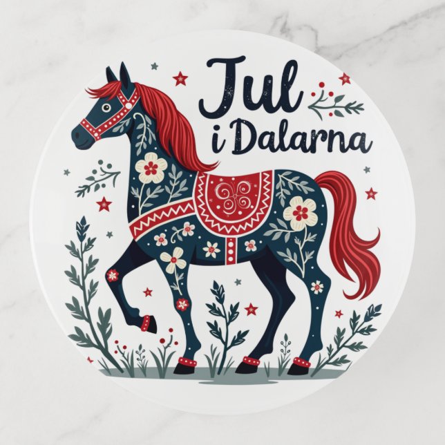 Swedish Christmas in Dalarna Dekoschale Trinket Tray (Front)