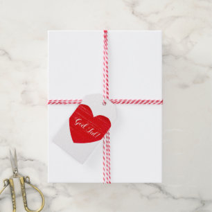 Swedish Christmas Personalized Red Heart Gift Tags
