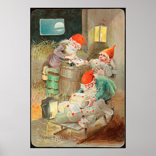 Swedish Christmas Santa by Jenny Nystrm Poster