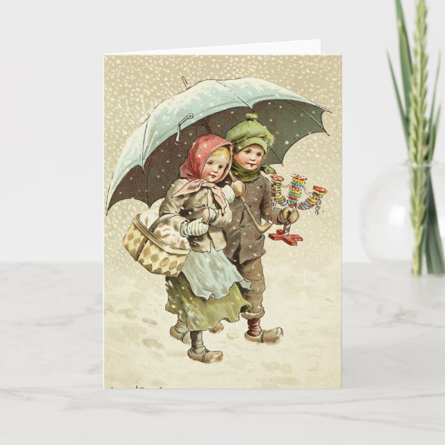Swedish Christmas Scene - Jenny Nystrom Card (Front)