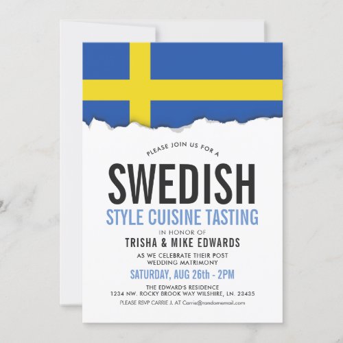Swedish Cuisine  Party Flag Invite