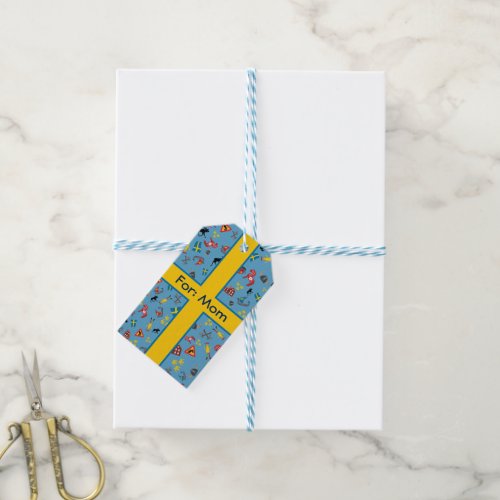 Swedish culture items with flag gift tags