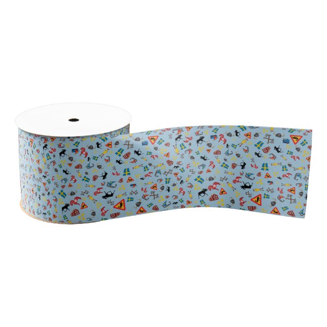 Swedish culture items with flag grosgrain ribbon (Spool)