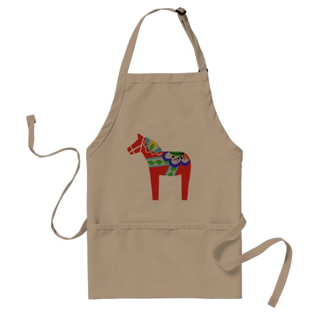 Swedish Dala Horse Apron Swedish Folk Art Horse (Front)