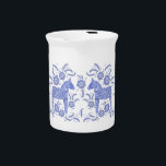 Swedish Dala Horse Blue and White Beverage Pitcher<br><div class="desc">A traditional Swedish Dala Horse design in periwinkle blue and white. Perfect for horse and pony lovers.</div>