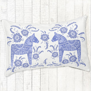 Swedish Dala Horse Blue and White Pet Bed