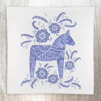 Swedish Dala Horse Blue and White