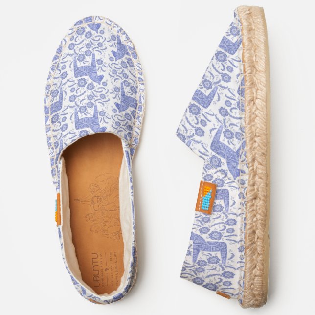Swedish Dala Horse Blue Espadrilles (Side)
